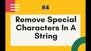 String program#4 Remove Special Characters In  A String  | Java interview question | by Naren