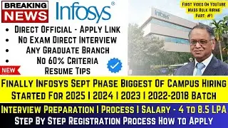 Finally Infosys Sept Phase Biggest Off Campus Hiring Started For 2025 I 2024 I 2023 I2022-2018 Batch