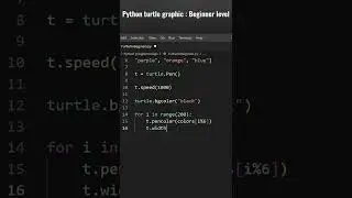 Python Turtle Graphic basic pattern under 15 lines of code , beginner level 
