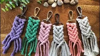 Makrome Anahtarlık Yapımı - 1  ( DETAYLI ANLATIM ) | Macrame Keychain Tutorial for Beginners #diy