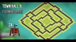 Clash Of Clans  - Town Hall 9 TH9 DE Farming Base