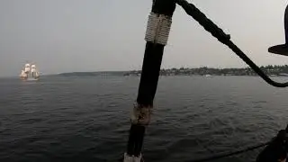 Lady Washington and Hawaiian Chieftain Battle Sail, Port Orchard Washington 2018