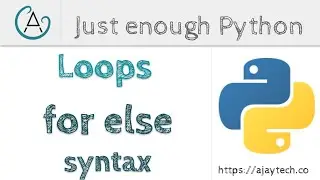 Python for else loop | Just enough Python