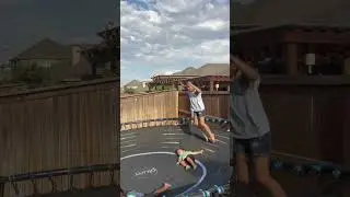 POV: Your sibling grew up playing ROUTH with dad… #Siblings #FamilyFun #trampoline