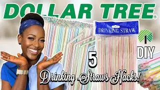 5 Amazing Dollar Tree DIY Hacks using drinking straws!!