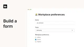 Building a form | Budibase University