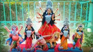Coloring of durga idols||durga murti making 2024||maa durga murti making
