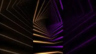 Purple and Gold Glowing Neon Light Beams Abstract VJ Loops 