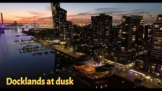 Docklands at dusk (drone)