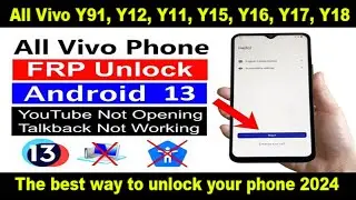 ALL Vivo Y91, Y12, Y11, Y15, Y16, Y17, Y18 All Type Password Pattern unlock frp bypass 2024