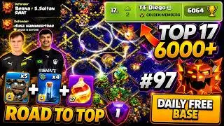 HITTING 6000+ Trophies (TOP17) Can We REACH Higher? | FREE TH18 BASE LINK | Daily Ranked Attacks #97
