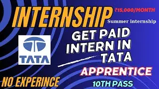 Tata Launched Paid Apprentice With Certificate | For 10th 2th Pass Student #internship2024