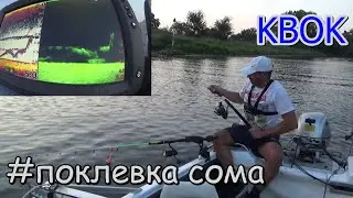 поклeвка сомика на квок. рыбалка с эхолотом Lowrance Elite 9ti2.
