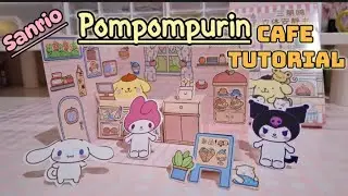 [Paperdiy] DIY Sanrio Pompompurin‼️ HOW TO MAKE POMPOMPURIN CAFE | 🔊ASMR | Paper Play 🌸