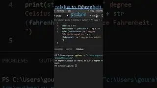 celcius to farenheit In Python  #coding #programming #coderlifestyle #dsa #cp