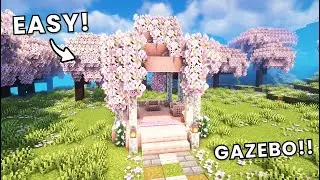 Minecraft: Cherry Blossom Gazebo Tutorial (Easy)🏠