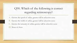 Optometry MCQs Series - Part 20