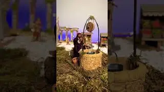 Uomo al pozzo scena movimento presepe napoletano 12 cm