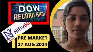 "Dow Jones All time High ? !!!" Pre-Market Report. Nifty & Bank Nifty 27 Aug 2024, Range