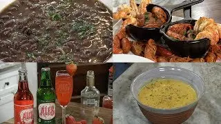 Root Soup, Garlic Shrimp Pot w/Sausage & Black Bean Soup (