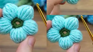 Woww!!!! Very easy,  blue color very sweet crochet motif flower motif making #crochet #knitting