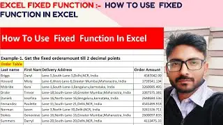 How to use FIXED function | How to convert numbers into text In Excel | Fixed Function with Example