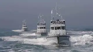 14 Royal Navy P2000s patrol boats conduct SQUADEX in the Solent