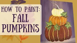 Beginner Fall Pumpkin Painting | Step by Step Acrylic Painting Tutorial