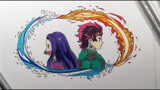 Танджиро и Незуко рисунок. How to draw Tanjirou and Nezuko. Demon Slayer (Kimetsu no Yaiba)
