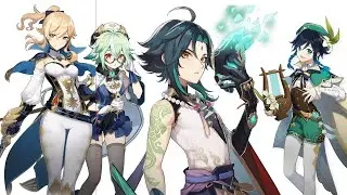 Genshin Impact - Xiao Venti Jean - 4PC Viridescent Set - AR55 WL8 - Dvalin + Childe