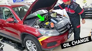 HOW TO CHANGE ENGINE OIL AND FILTER ON VW TIGUAN 2008 2009 2010 2011 2012 2013 2014 2015 2016