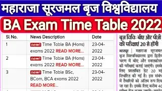 MSBU BA Exam Time Table 2022 | msbu exam time table 2022  