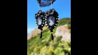 Серьги ручной вышивки в винтажном стиле