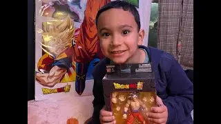 Kid unboxes ‘ultra instinct Goku’ figure! #shorts #figure #anime