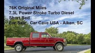 1997 Ford F250 7.3L Diesel Crew Cab Short Bed 4x4 OBS 76K Original Miles For Sale Car Cave