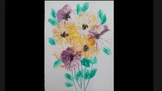 Poşet Baskısı ile Çiçek Yapımı #drawing #flowerdrawing
