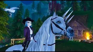 БЕЛЫЙ ФРИЗ В ЛЕСУ!WHITE friesian HORSE IN THE FOREST/Star Stable Online! Фризская лошадь Стар Стейбл