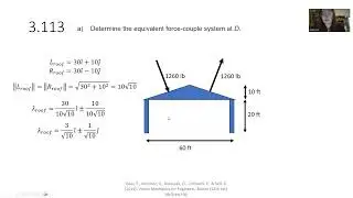 Challenging Statics Problem - Equivalent Force Couple System Homework | Wind Loading Analysis