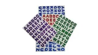 Glitter alphabetic sticker