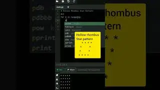 Hollow rhombus star pattern|pattern Printing in python #starpattern #viral