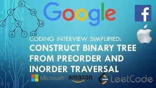 Coding Interview Tutorial 144 - Construct Binary Tree from Preorder and Inorder Traversal [LeetCode]