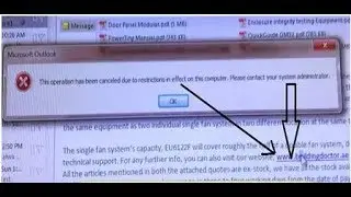 This operation has been canceled due to restriction in effect on this computer