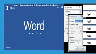 Roman እና Arabic ገፅ ቁጥር አሰጣጥ (How to insert Roman and Arabic Page numbers in the single doc.)
