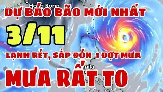 Dự báo thời tiết đêm nay và ngày mai 3/11 | Tin mưa lớn, lạnh rét | dự báo thời tiết 3 ngày tới
