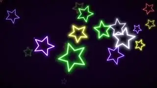 Retro neon star's video || neon star video  glowing stars video