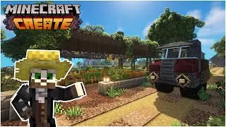 Built WORKING FARMS and TRUCK using Create Mod Minecraft!
