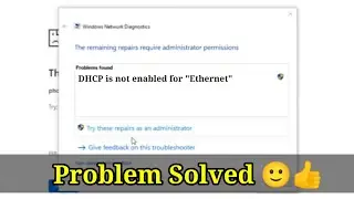 DHCP is not enabled for Ethernet | How to Fix it | Windows Tip and tricks | 