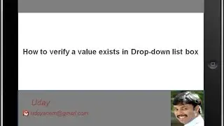 [Selenium WebDriver Videos]: How to verify a value exists in the listbox
