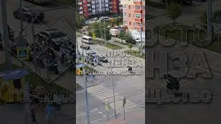 Колонна мотоциклистов промчалась по Спутнику