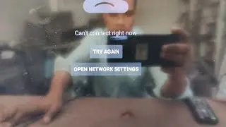 Can't connect right now.Try again open network settings
